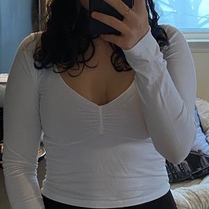 White long sleeve Gina top from Brandy Melville🤍